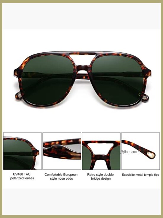 Retro Polarized Aviator Sunglasses with UV400 TAC Lenses